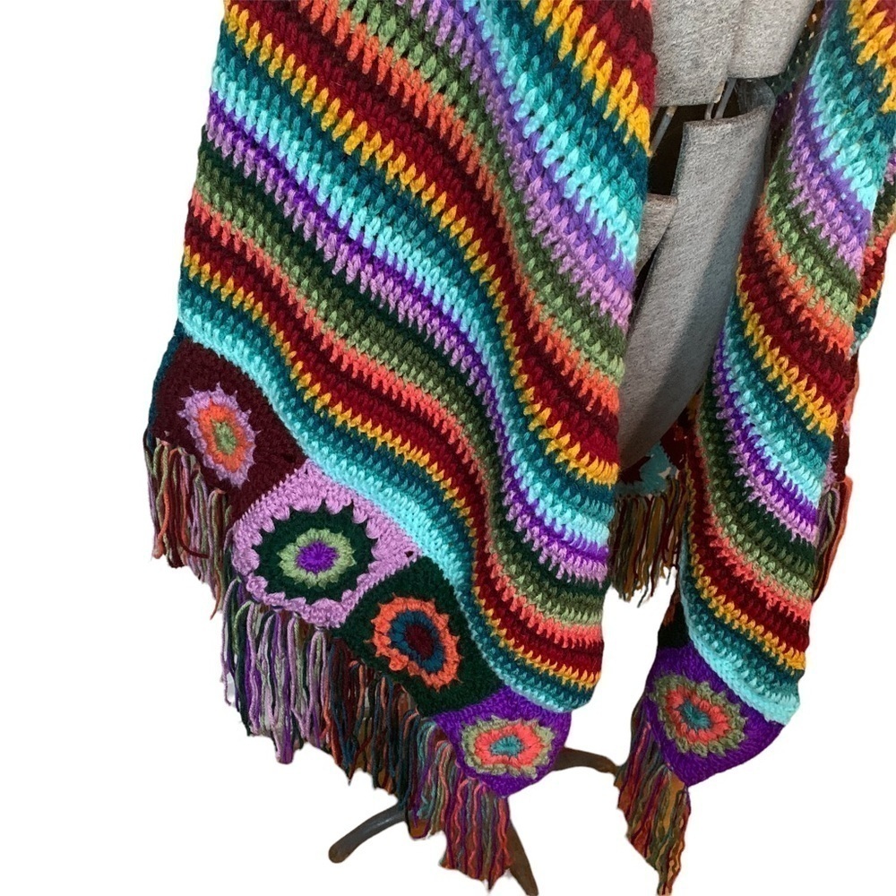 Granny Square Poncho Shawl - Picture 7 of 11